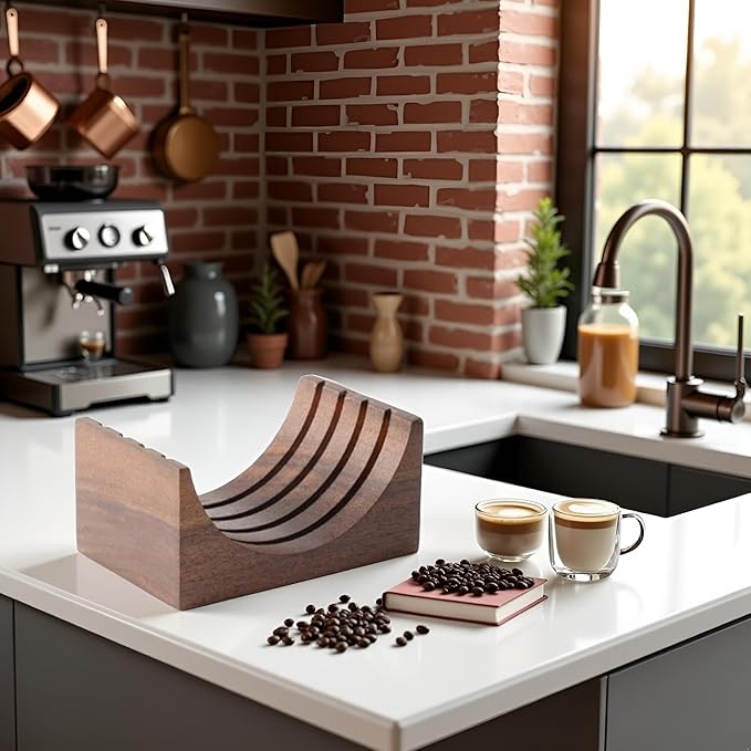 Espresso-Puck Screen Walnut-Stand Coffee Reusable Filter For Espresso-Portafilter Holder Wooden-Stand For 51/53/58mm Coffee Filter Screen Holder Coffee Machine Accessories