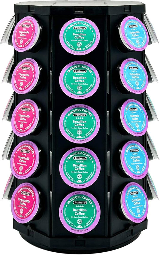 K Cup Coffee Pod Holder Storage Carousel Organizer Stand Compatible with 40 K-Cup Pods (Plastic)