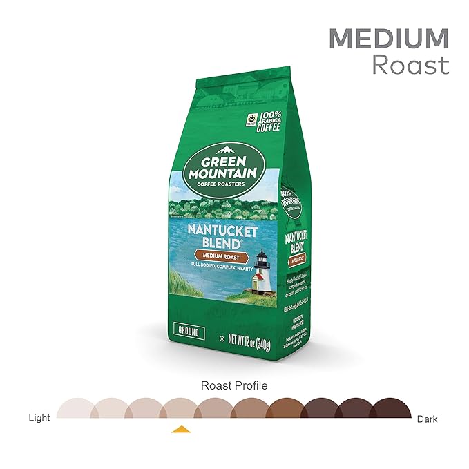Green Mountain Coffee Roasters, Nantucket Blend, Fair Trade Certified, Ground Coffee, Medium Roast, Bagged 12oz.