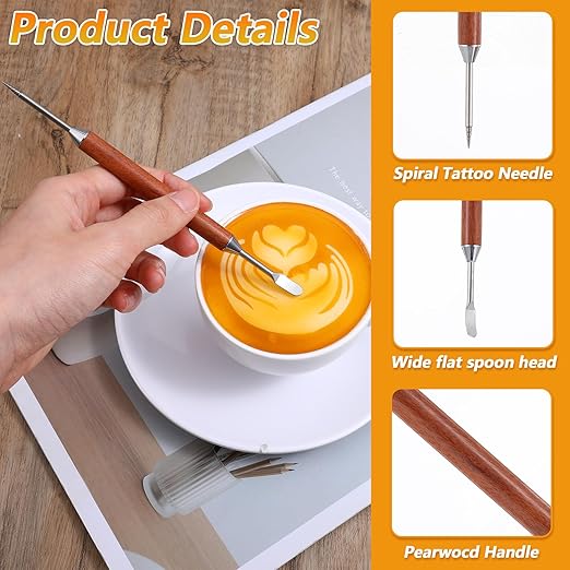 3pcs Latte Art Pen, Elegant Latte Art Tools Latte Pen and Coffee Arts Pen, for Coffee Shapes Lattes Pens