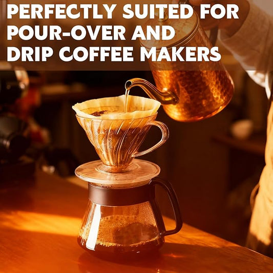 DTFMZOV 200 Count Coffee Filters #2, Disposable Coffee Filters, U Shape Natural Unbleached Coffee Paper Filter for Pour Over and Drip Coffee Maker, Suitable for Home Coffee Shop (2-6 Cup)