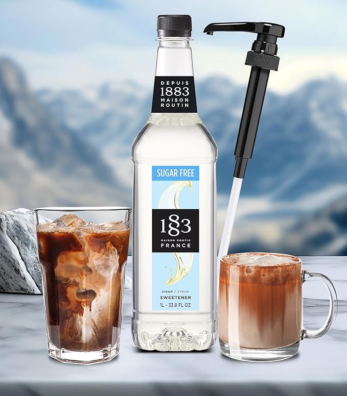 1883 Sugar Free Sweetener Syrup,Perfect Flavored Syrup for Hot & Iced Beverages,1 Liter Plastic Bottle
