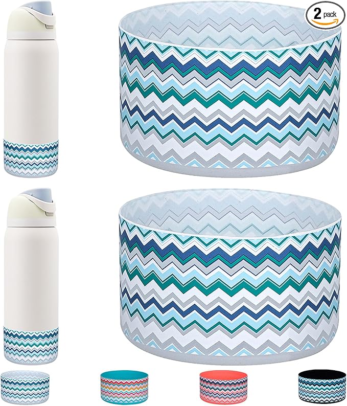WK IEASON 2Pcs Silicone Boot for Owala Water Bottle, Protective Flask Bottom Cover Base for Owala FreeSip Twist and Flip Flask Water Bottle Accessories-3.56inch Bottom Diameter