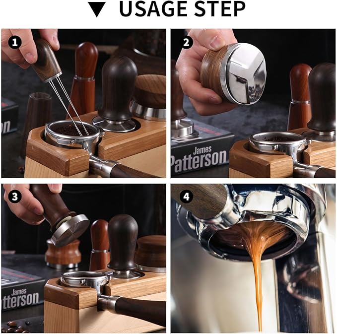 58mm Bottomless Portafilter with Double Shot Filter Basket & Wood Handle for Gaggia Classic, Espresso Pure, Color, Dose, Evolution, Baby Twin and More Semi-Automatic Espresso Machine