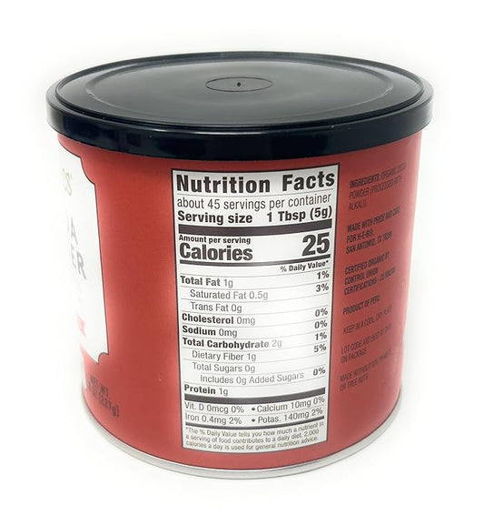 H‑E‑B Organics 100% Unsweetened Cocoa Powder 8oz - 1 can