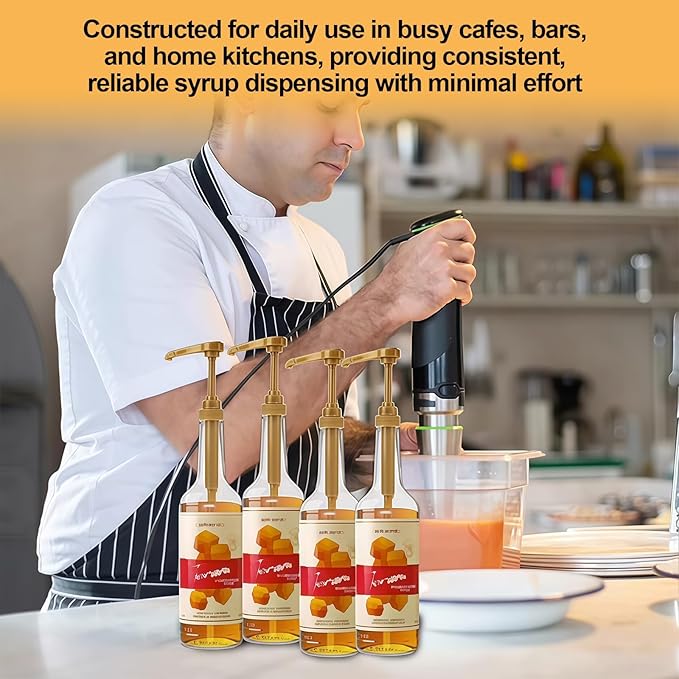 12 Pack Coffee Syrup Pump Dispenser Ideal for Coffee, Tea, and Specialty Drinks Precise Dispensing & Lockable Design for 25.4 Oz Syrup Bottle Easy-to-Use Dispenser Fits Home & Coffee Bar