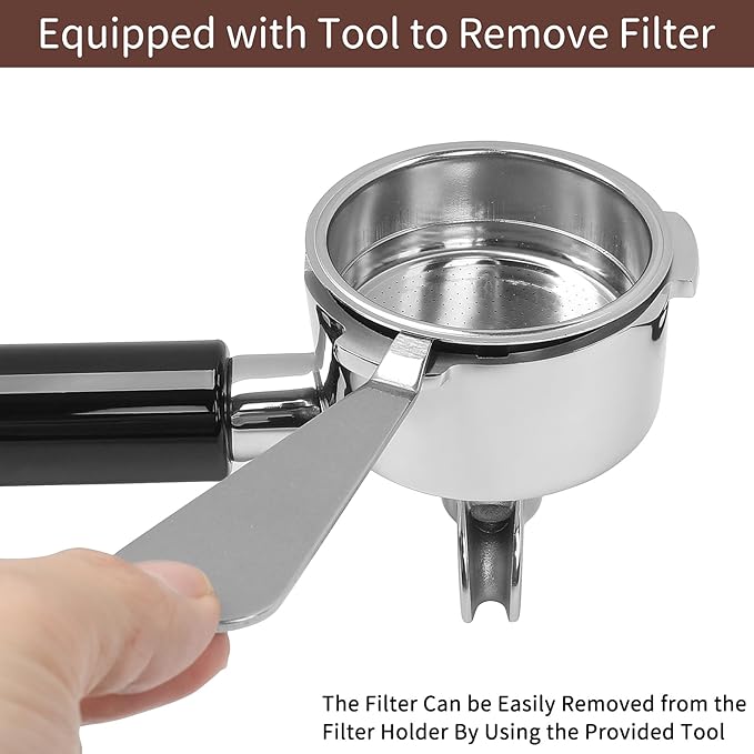 51mm Stainless Steel Portafilter with Double Spouts for CM5418, 3 Ears Portafilter with Portafilter Basket Removal Tool Compatible for CASABREWS CM5418, 3700Essential and 5418Pro