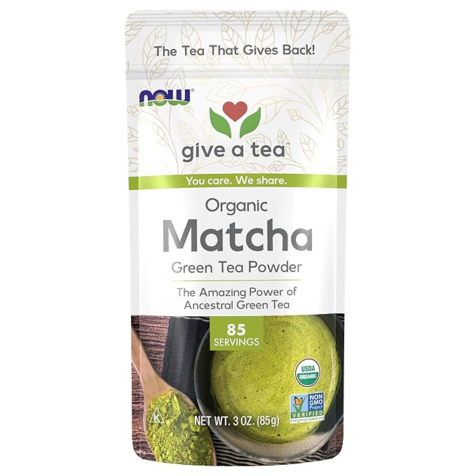 NOW Foods, Certified Organic Matcha Green Tea Powder, Non-GMO Project Verified, 3-Ounce
