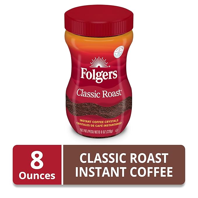 Folgers Classic Roast Instant Coffee, 8 Oz. Jar