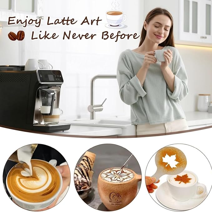 51mm Coffee Espresso Tamper Set - 25PCS Machine Accessories with Tamper, WDT Tool, Stirrer, Frothing Pitcher, Latte Art Pen, Coffee Stencils for Machine, Dosing Funnel, Sifter Sprinkler Powder