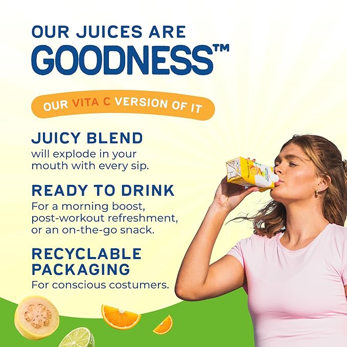 Odwalla Orange, Guava, Ginger Juice – Natural Ingredients, No Added Sugar, No Artificial Flavors or Colors - 16 oz (12 Pack)