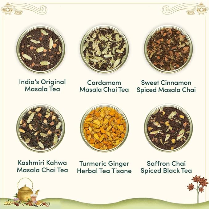 VAHDAM, Chai Tea Gift Set (12 varieties, 60+ servings) Chai Loose Leaf Tea in Tin Caddy Gift Box | Exotic Chai Tea Blends | Gluten Free, Non GMO | Valentines Day Gifts for Him & Her