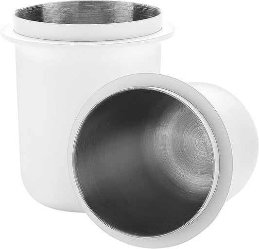 Normcore 58mm Dosing Cup - Espresso Coffee Dosing Cup Compatible with 58mm Portafilter - Non-stick coating White - 304 Stainless Steel - Espresso Machine Accessory