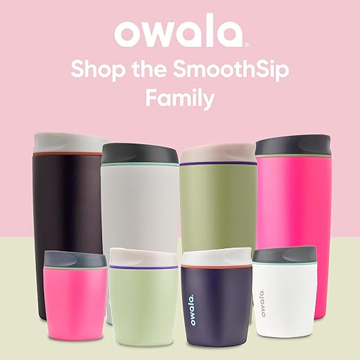 Owala SmoothSip Insulated Stainless Steel Coffee Tumbler, Reusable Iced Coffee Cup, Hot-Coffee Travel Mug, BPA Free, Perfect for Cappuccino, 10 oz, Pink (Watermelon Breeze) (Pack of 8)