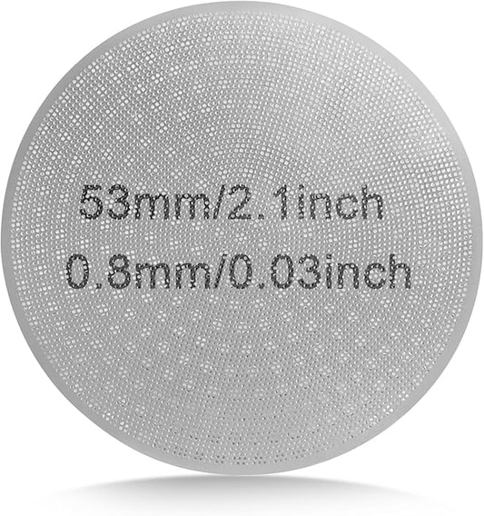 Utoolmart 53mm Espresso Puck Screen, 0.8mm Ultra Thin Coffee Espresso Filter Screen, Mesh Reusable Metal Filter for Espresso Portafilter Filter Basket 54mm (1)
