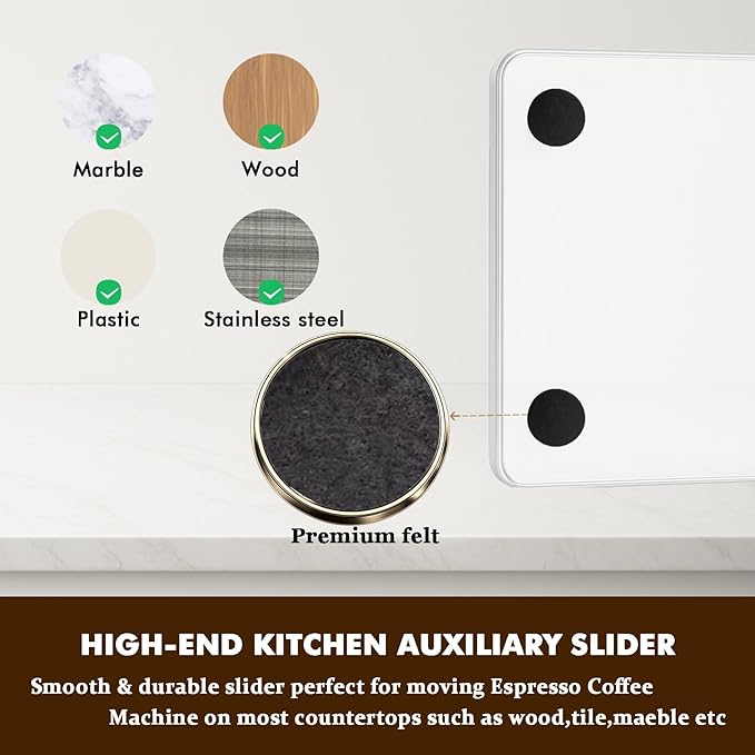 Transparent Acrylic Appliance Slider – 13” x 9.45” Coffee Maker Slider Tray for Countertop, Compatible with Ninja CM401, CE251, CM371, BLACK+DECKER CM5000B, and Other Small Appliances