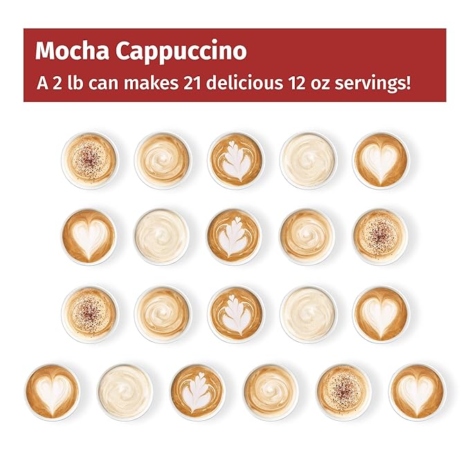 Victorian Inn Instant Cappuccino - Mocha Flavor - Rich & Velvety Coffee Mix - Perfect Hot, Cold, or Blended - Ideal as Coffee Creamer - 2 Pound (Pack of 6)