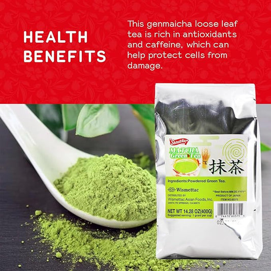 SHIRAKIKU Matcha Green Tea Powder | Authentic Japanese Matcha for Traditional Teas | Prefect for Asain Lattes, Smoothies, Baked Goods | 14.28 OZ Pack of 1