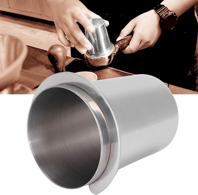 Coffee Dosing Cup 51mm, Stainless Steel Espresso Dosing Cup Coffee Machine Powder Feeder, Mug Coffee Powder Dosing Cup for Espresso Machine with 51mm Portafilter