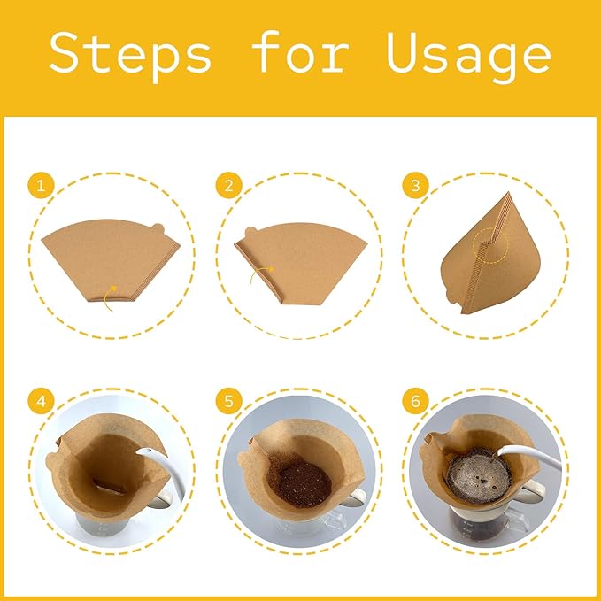 KEETARA Coffee Filters #4 Cone, 100 Count Unbleached Natural Paper, Size 4 Cone Coffee Filters for 8–12 Cup Drip Coffee Makers