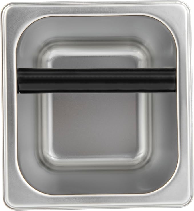 Restaurantware Restpresso 7 x 6.4 x 6 Inch Knock Box 1 Deep Tamp Box - Built-In Knock Bar Dishwashable Stainless Steel Barista Knock Box Durable For Coffee And Espresso Grounds