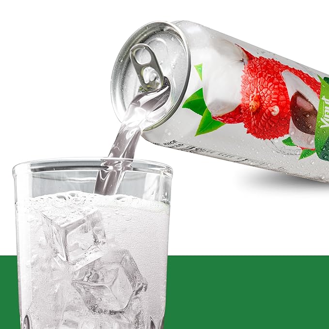 VINUT 100% Lychee Juice, No Added Sugar, Not From Concentrate, 16.9 fl oz (500 mL) Can, Pack of 6