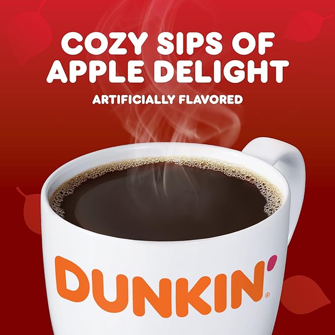 Dunkin’ Apple Cider Donut Artificially Flavored Ground Coffee, 11 Oz. Bags (Pack of 6)
