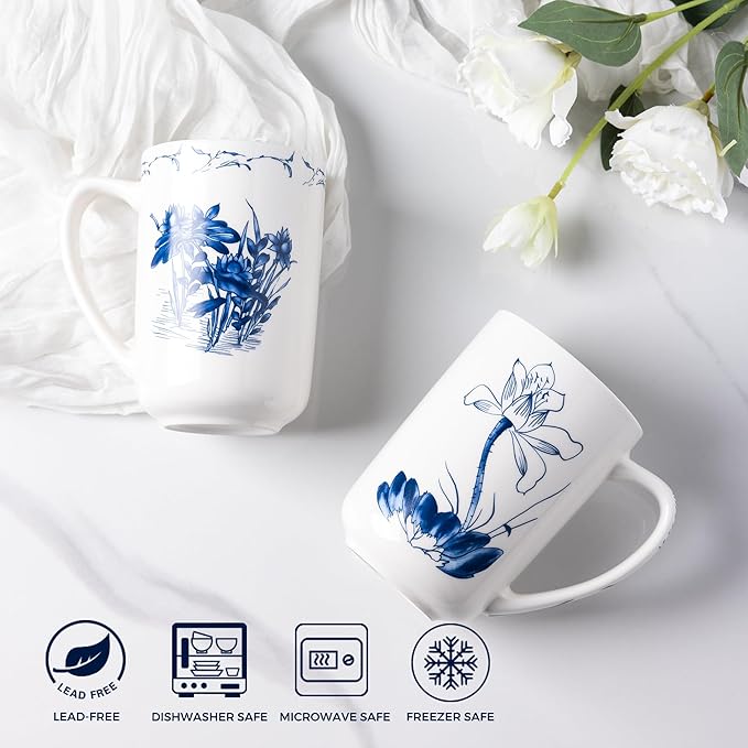 AmorArc Porcelain Tea Mug with Infuser and Lids, 18 Oz Large Cup Strainer with Bag Holder for Loose Leaf Tea, Steeping Coffee Mug for House-warming Wedding Birthday Gift