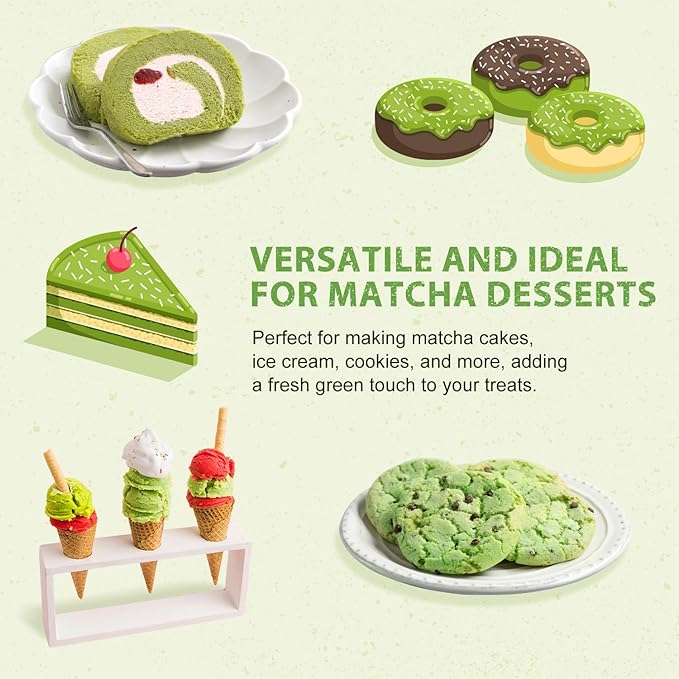 Soeos Organic Matcha Powder, Matcha Green Tea Powder, 2 oz (57g), Antioxidant-Rich Japanese Matcha for Lattes, Smoothies and Baking, Recyclable Bags