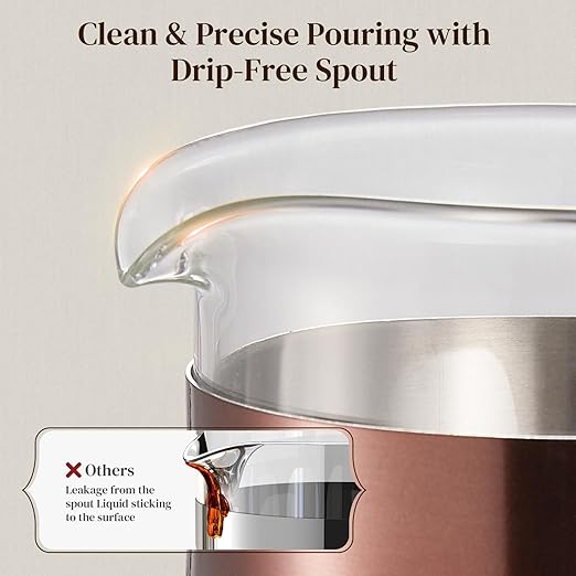 Veken French Press Coffee Maker, Heat Resistant Thickened Borosilicate Glass,Stainless Steel Brewer,Single Serve Small Pot, Cold Brew Cafetera Teapot for Kitchen Travel Camping, 21oz 0.6 L,Copper