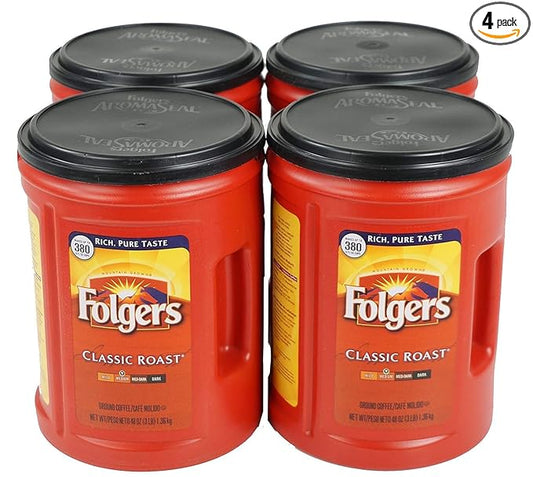 Folgers, Classic Medium Roast Coffee, 48 oz, 4 Cans