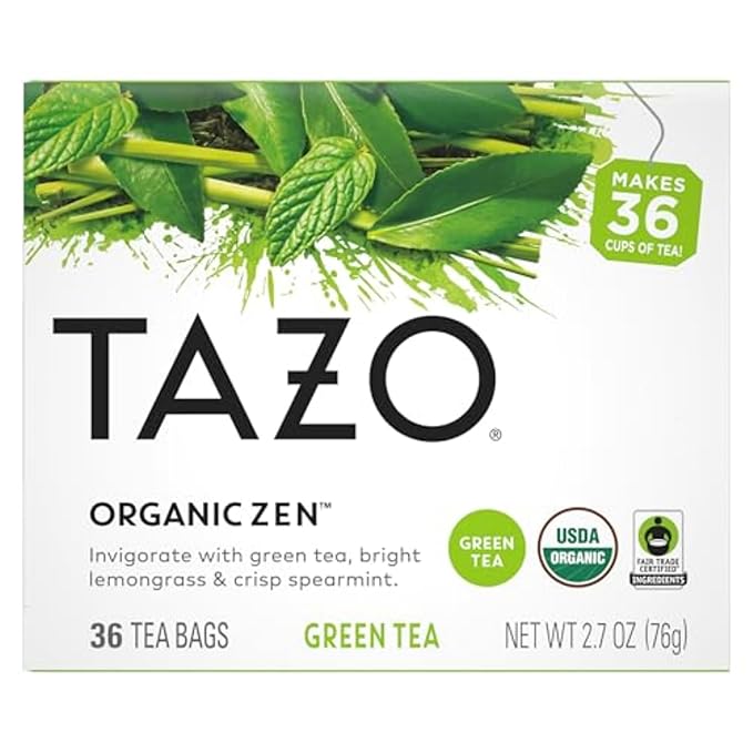 TAZO Organic Zen Green Tea, Green Tea Zen for Health and Wellness, 144 Total Tea Bags (36ct - Pack of 4)