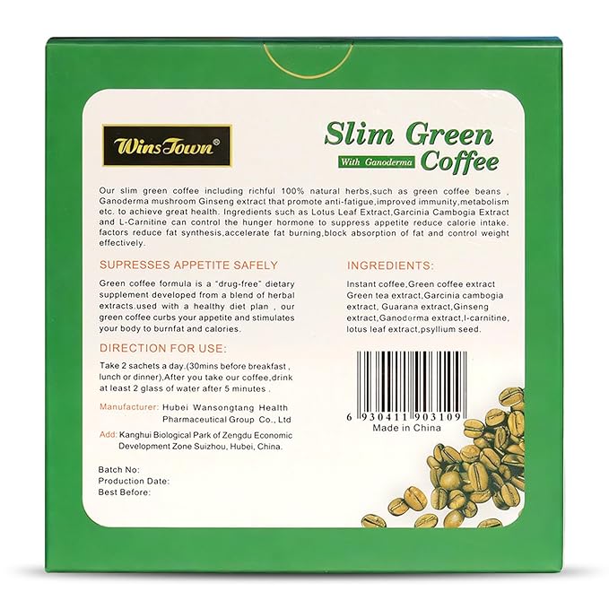 Premium Green Coffee with Ganoderma & Herbal Extracts - Energizing Instant Coffee Blend for Metabolism & Antioxidant Support, 18 Sachets