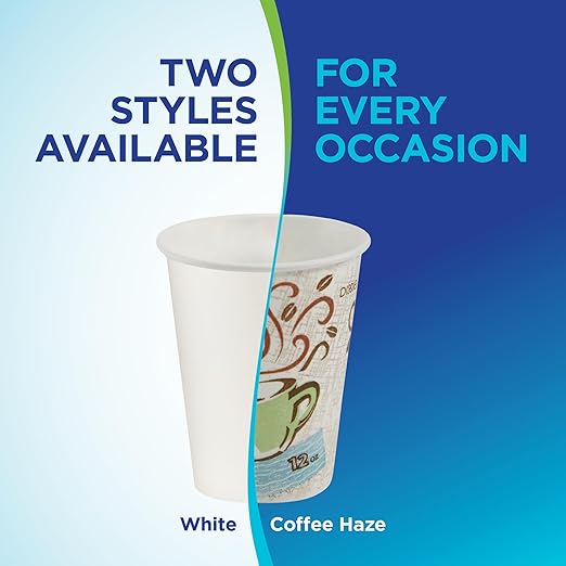 Dixie PerfecTouch 10 oz Paper Coffee Cups By GP PRO, Coffee Haze Design, 500 Count (25 Disposable Cups Per Sleeve, 20 Sleeves Per Case), 5310DX