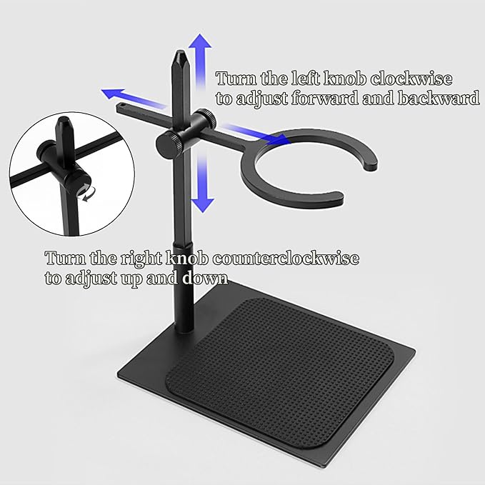 AUNMAS Pour Over Coffee Stand Aluminum Alloy, Adjustable Dripper Station for Home Office Brewing, Portable with Antislip Base Even Water
