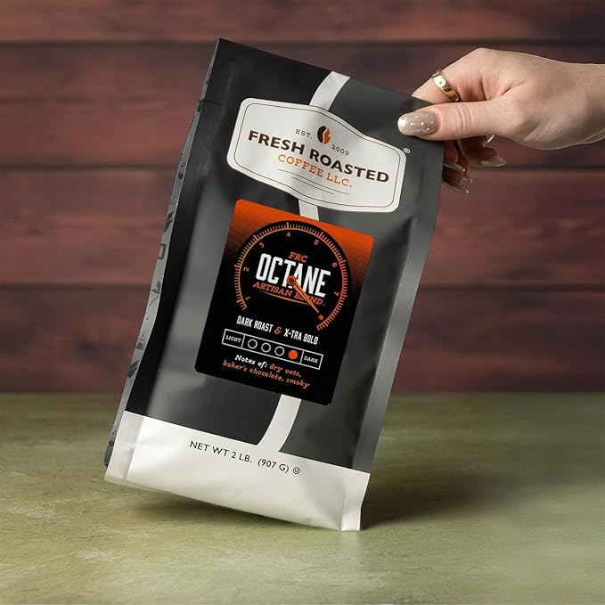 Fresh Roasted Coffee, Octane, 2 lb (32 oz), Dark Roast, Kosher, Whole Bean