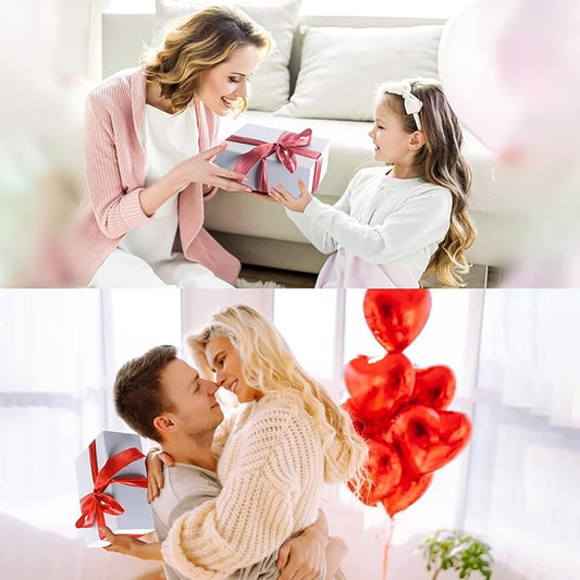 4 Pack 9.5x7x4 Inches Gift Boxes with Magnetic Closure Lids, White Magnetic Box for Wedding, Groomsmen Bridesmaid Proposal, Birthdays, Mother's Day