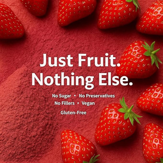 Confect Strawberry Powder | Pure & Natural Fruit Powder for Smoothies, Baking, Beverages, Juices & DIY Recipes | Vegan, Gluten-Free, No Added Sugar – 1 LB