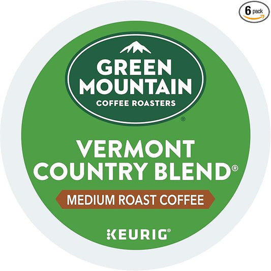 Green Mountain Coffee Roasters Vermont Country Blend Keurig Single-Serve K-Cup Pods, Medium Roast Coffee, 72 Count (6 Packs of 12)