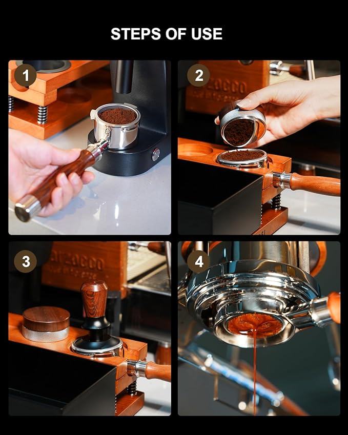 51mm Bottomless Portafilter 3 Ears Compatible with Delonghi Dedica EC680/EC685/EC885 and SMEG, EUPA Espresso Machines, Espresso Naked Bottomless Portafilter with Puck Screen and 18g Filter Basket-Wood