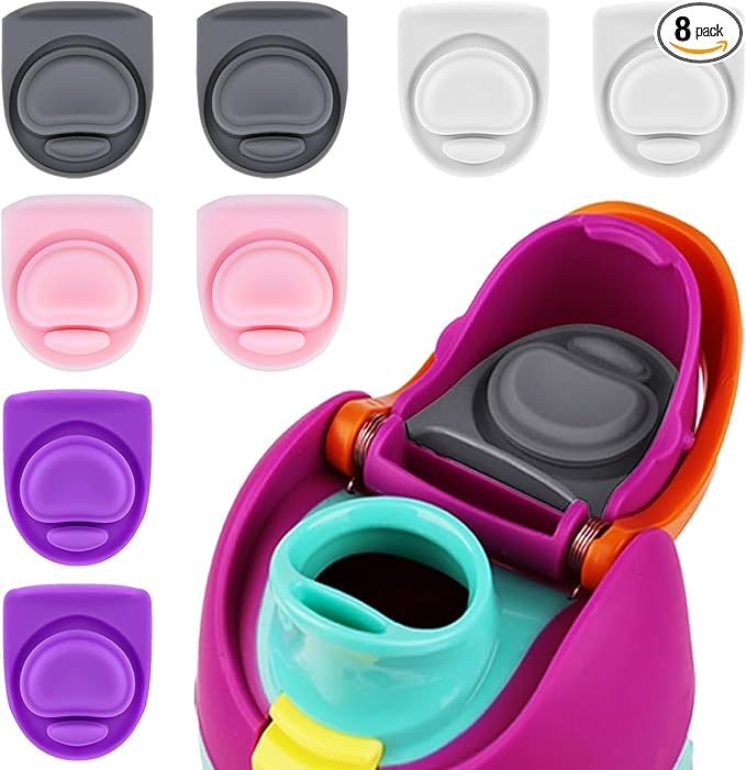 8 Pcs Replacement Rubber Seal Stopper Compatible with Owala FreeSip 32oz,Bottle Top Gasket Lid for Owala 16/19/24/32/40oz Seal Mouth Cap Silicone Stopper Parts Insert Accessories（4 colors 1