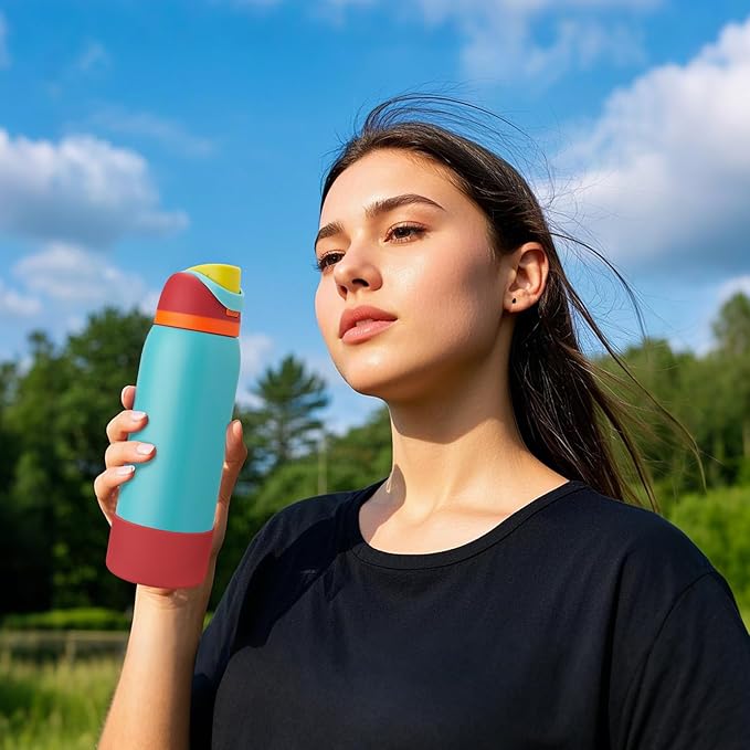 2PCS Silicone Water Bottle Boot, Compatible with Owala 24oz 32oz 40oz, Protective Anti-Scratch & Anti-Dent No Noise Sleeve Cover for FreeSip/Twist/Flip Water Bottles (Burgundy, 40oz)