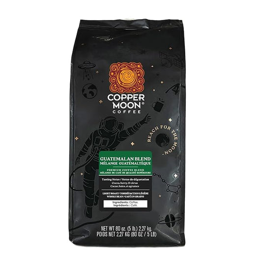 Copper Moon Light Roast Whole Bean Coffee, Guatemalan Blend, 5 Lb