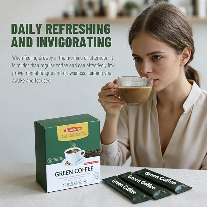 Wins Town Slimming Green Coffee, 200g Natural Diet Supplement for Healthy Weightloss, 20 Sachets