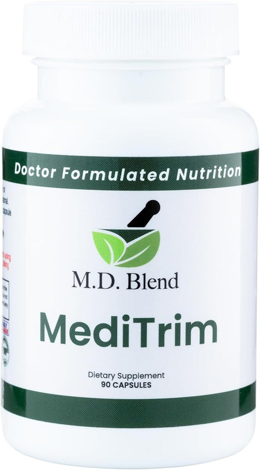 M.D. Blend M.D. MediTrim - Expert Formulated Supplement Energy, Satiety, & Physique Goals - Smooth System Balance - Green Coffee Bean, Green Tea, Apple Cider Vinegar, Hibiscus - 90 Capsules