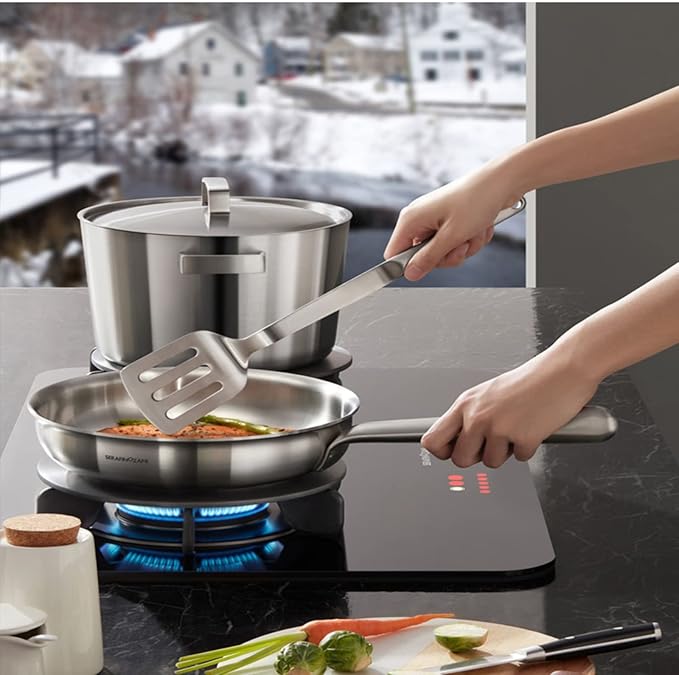 Heat Diffuser Plate for Gas Electronic Stove, Softifund Cooking Induction Adapter Simmer Plate with Remove Handle for Milk Coffee Cookware 6.3inch, Defrosting Tray for Frozen Meat