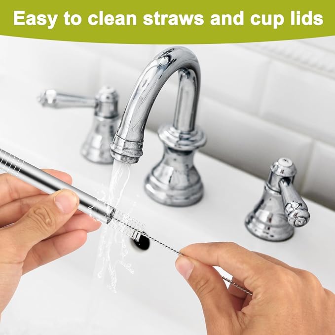 Metal Straw Replacement for Owala 14 oz Kids Water Bottle Accessories, With 2 Straw Cleaner, Reusable Stainless Steel Straws Compatible With Owala 14 Ounce Water Bottle - 4Pcs