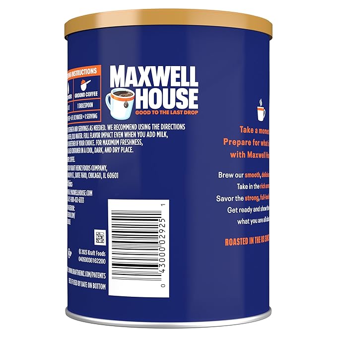 Maxwell House Breakfast Blend Ground Coffee, Light Roast, 11 Ounce Canister