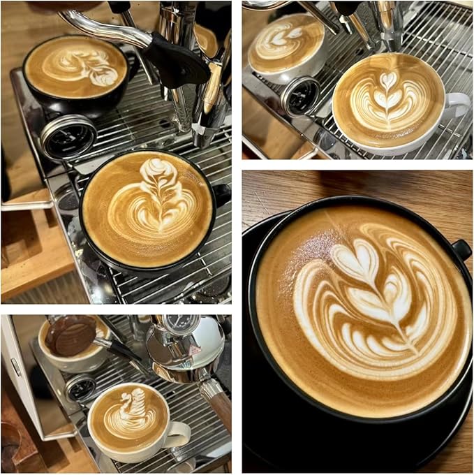 Milk Frothing Pitcher,(350ml/12oz) Steaming Pitchers,Stainless Steel Milk Cup,Cappuccino Latte Art Coffee,Barista Steam Pitchers,Temperament White