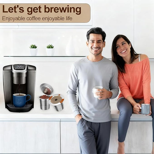 Reusable K Cups Coffee Filters for Keurig: Stainless Steel K Cups Coffee Pods Compatible 1.0 & 2.0 Coffee Makers Machine (2Pack)
